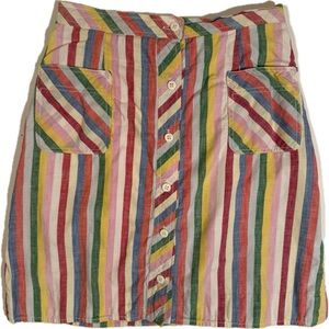 Ah! Austin Hill Rainbow Striped A-Line Skirt Women's Sm Multi Colored Summer